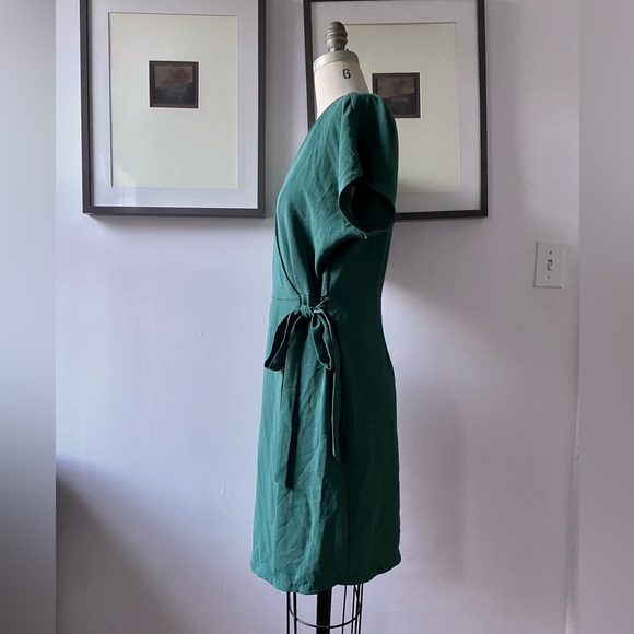 Bobeau Wrap Dress | Teal/Emerald Green | Size S - Picture 3 of 7